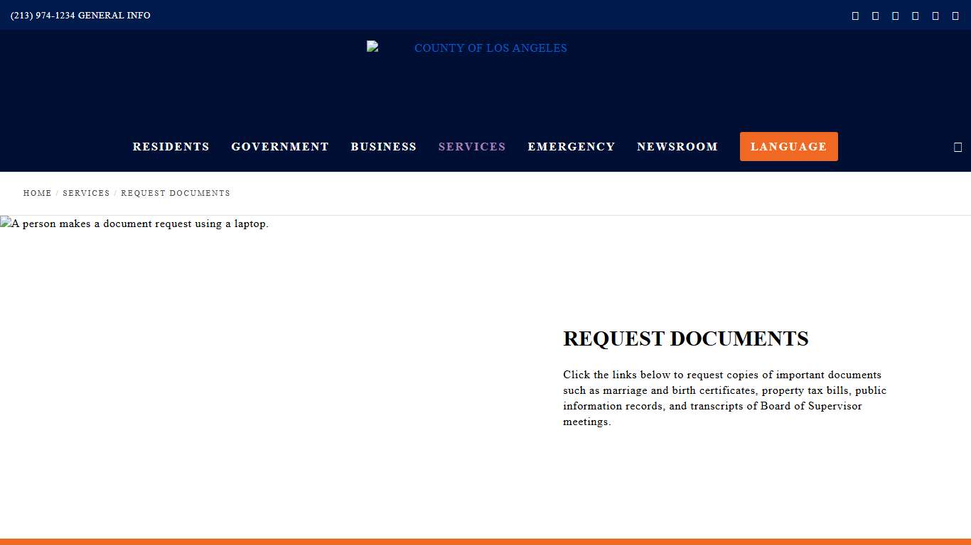 Request Documents – COUNTY OF LOS ANGELES