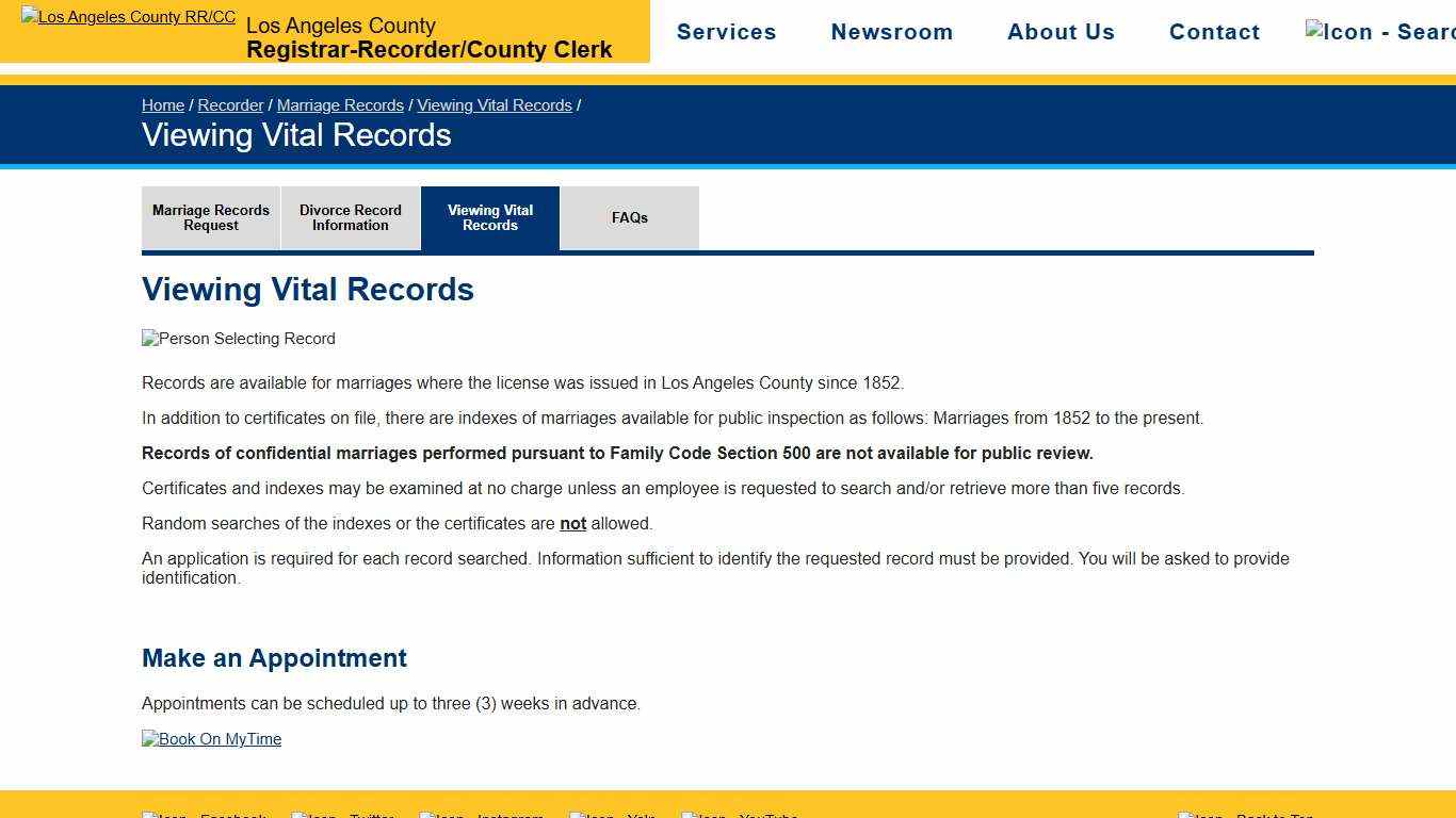 Viewing Vital Records